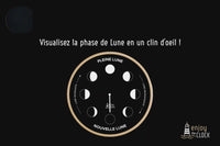 Vidéo de l'horloge lunaire avec l'aiguille qui tourne et suit la phase de Lune