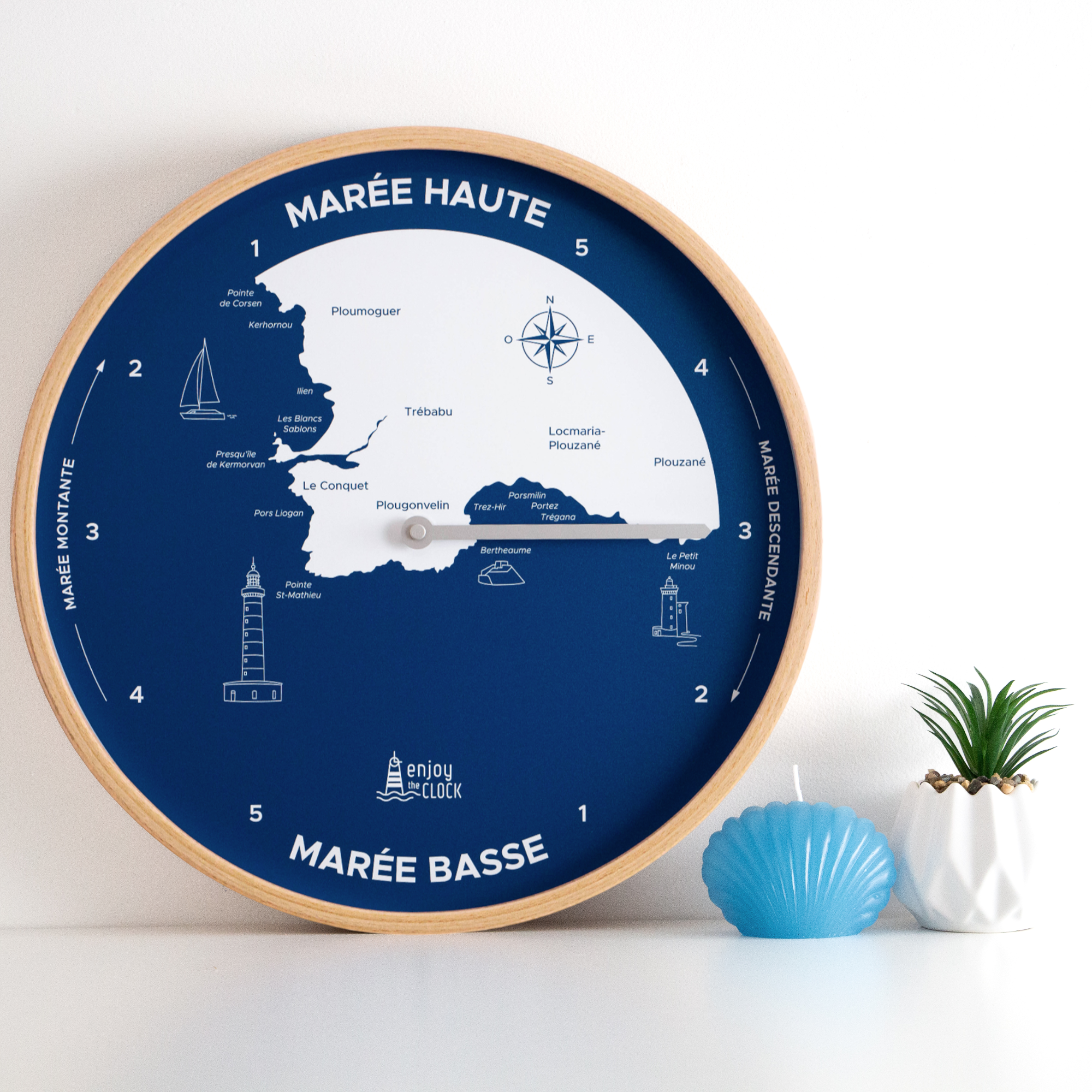 Horloge De Marée En Laiton - Station Météo Décorative Pour Intérieur Et Extérieur, Mouvement Silencieux